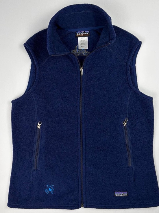 Patagonia Synchilla Fleece Vest Womens L Blue Full Zip Novo Nordisk